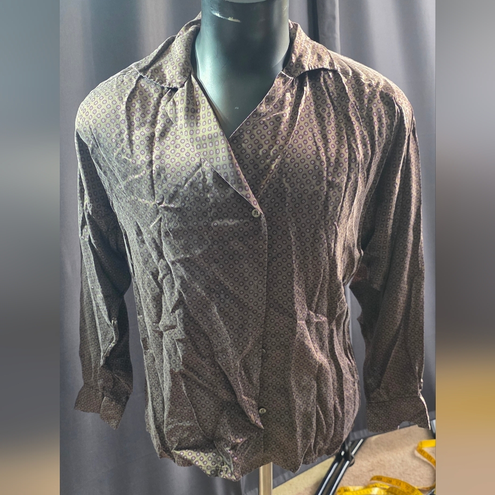 100% Silk Linda Allord For Ellen Tracy Button Down Blouse Sz 8 Vintage